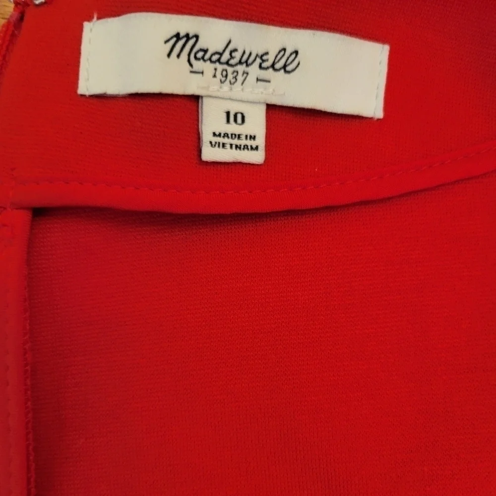 Madewell‎ Red Fit & Flare Sleeveless Dress Size 10 - Picture 3 of 3